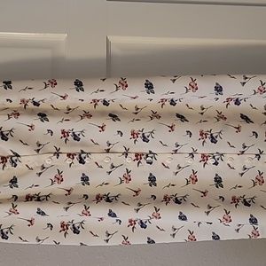 Long skirt,white with red and blue flowers